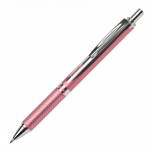 Gelový roller Pentel Energel Steel, růžový