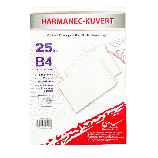 Poštovní obálky B4 s páskou, bílé, 25 ks 90g