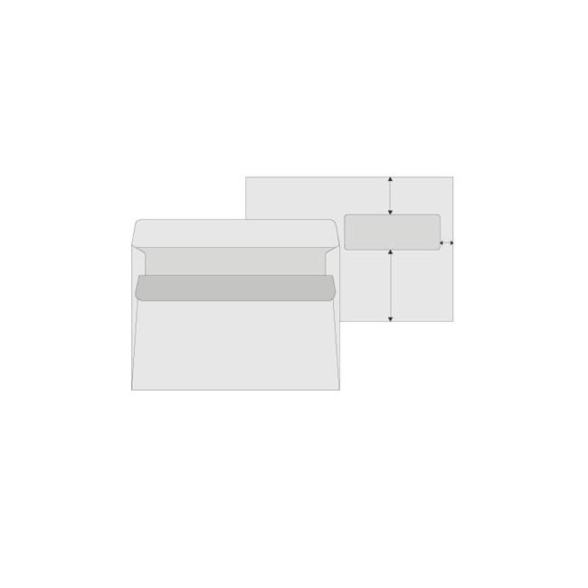 [OB356610] Poštovní obálky C5 s páskou, okénko vpravo 45 x 90 mm, 1000 ks