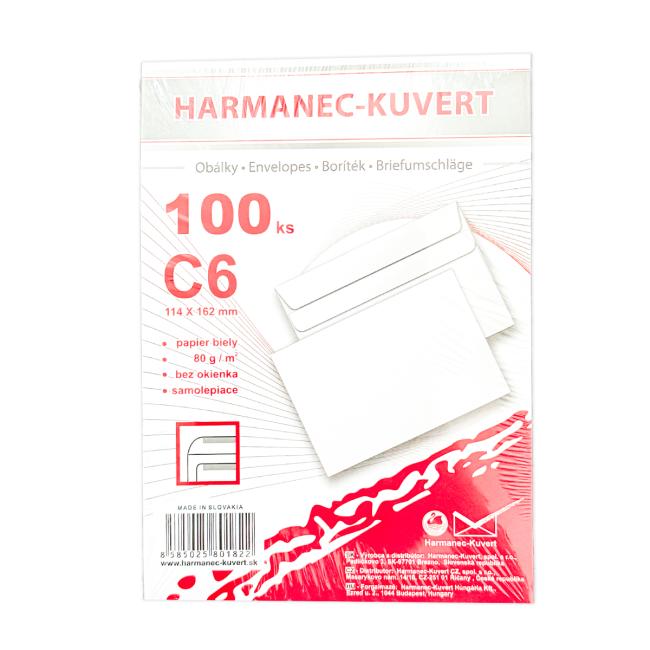 Poštovní obálky C6 samolepící, 100 ks