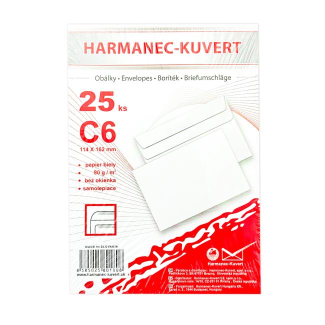 [OB362025] Poštovní obálky C6 samolepící, 25 ks