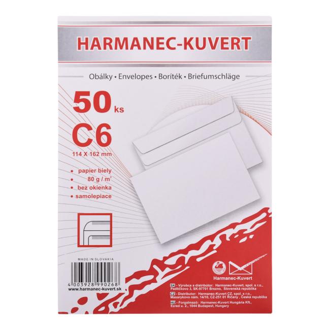 [OB362050] Poštovní obálky C6 samolepící, 50 ks