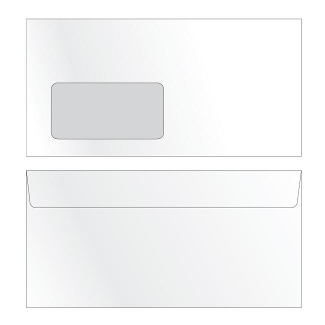 Poštovní obálky DL s páskou, okénko vlevo, potisk 1000 ks