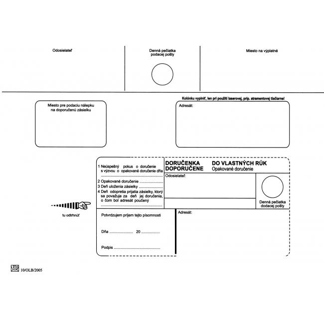 [OB453090] Poštovní obálky C5 doručenka do VR OD, Nedosílat, 1000 ks