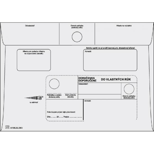 [OB454090] Poštovní obálky C5 doručenka do VR bez OD,1000 ks