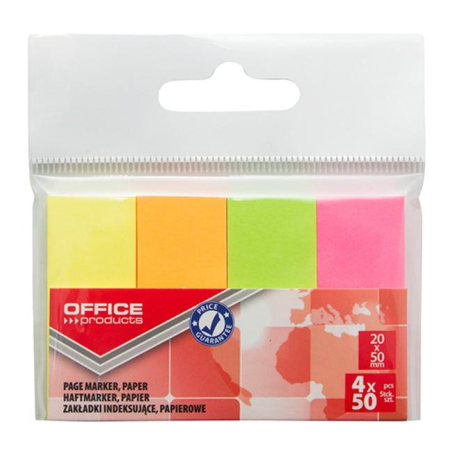 [OC215434] Samolepicí záložky Office Products 20x50mm neon 4x50 lístků