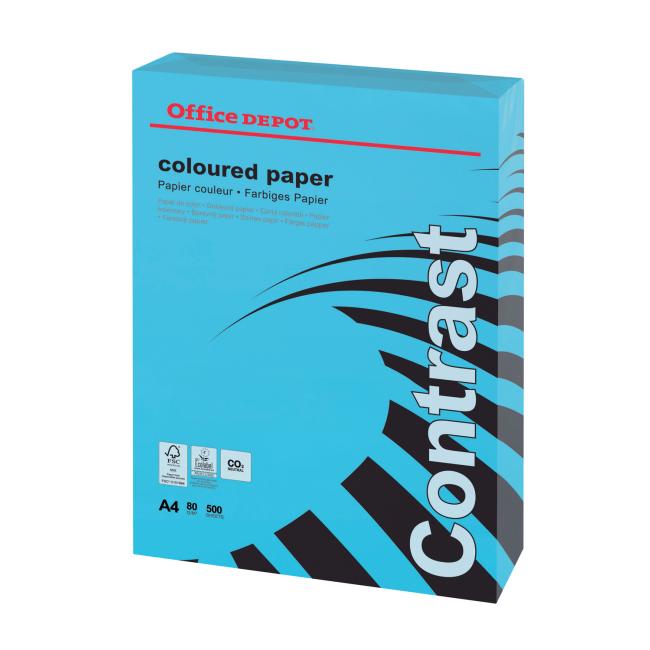 [OD221955] Barevný papír Office Depot Contrast intenzivní modrá, A4, 80 g