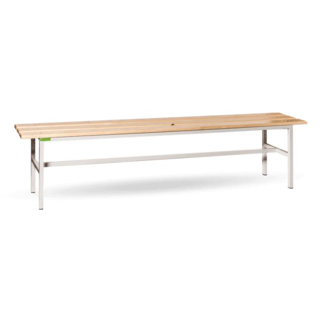 Šatní lavice s délkou 2 m, v.44,5 x š.200 x h.30cm, RAL7035 šedá, dřevo buk