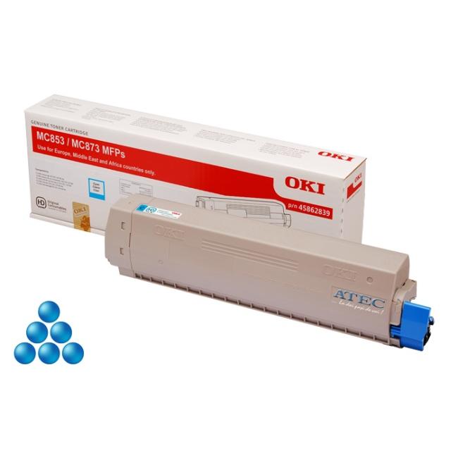 Toner OKI 45862839 pro MC853/MC873 cyan (7.300 str.)
