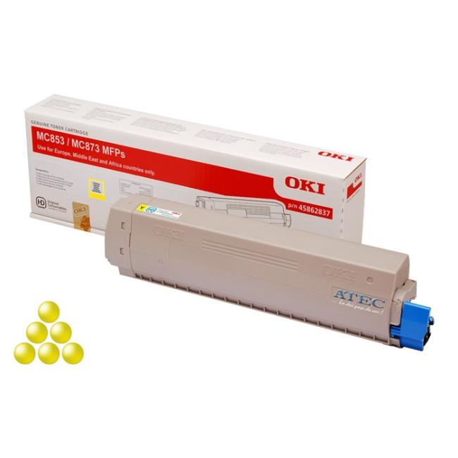 Toner OKI 45862837 pro MC853/MC873 yellow (7.300 str.)