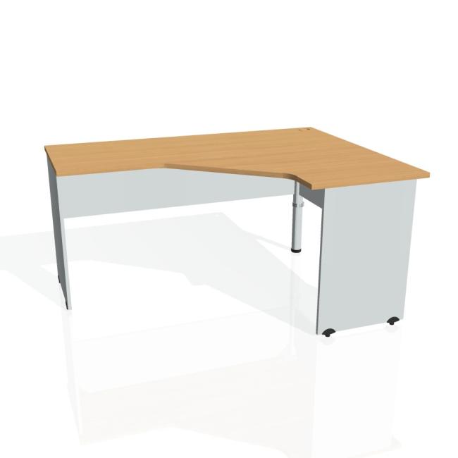 [ON016328] Pracovní stůl Gate, ergo, levý, 160x75,5x120 cm, buk/šedá