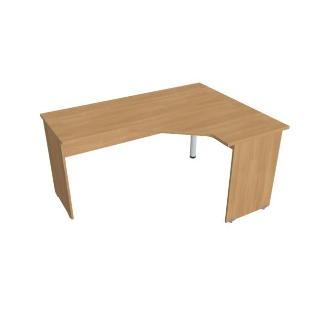 [ON016344] Pracovní stůl Gate, ergo, levý, 160x75,5x120 cm, dub/dub