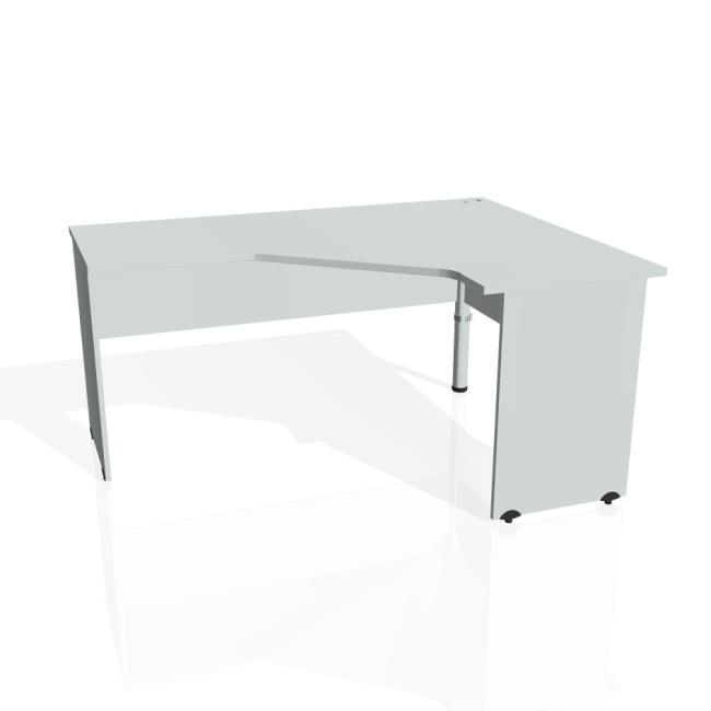 [ON016388] Pracovní stůl Gate, ergo, levý, 160x75,5x120 cm, šedá/šedá