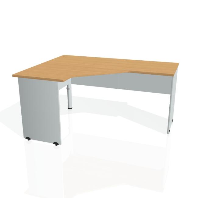 [ON016428] Pracovní stůl Gate, ergo, pravý, 160x75,5x120 cm, buk/šedá