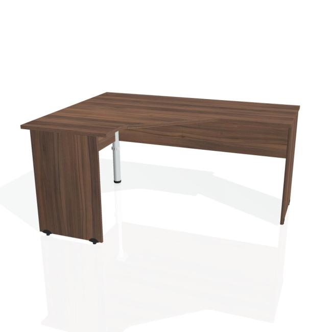[ON016477] Pracovní stůl Gate, ergo, pravý, 160x75,5x120 cm, ořech/ořech
