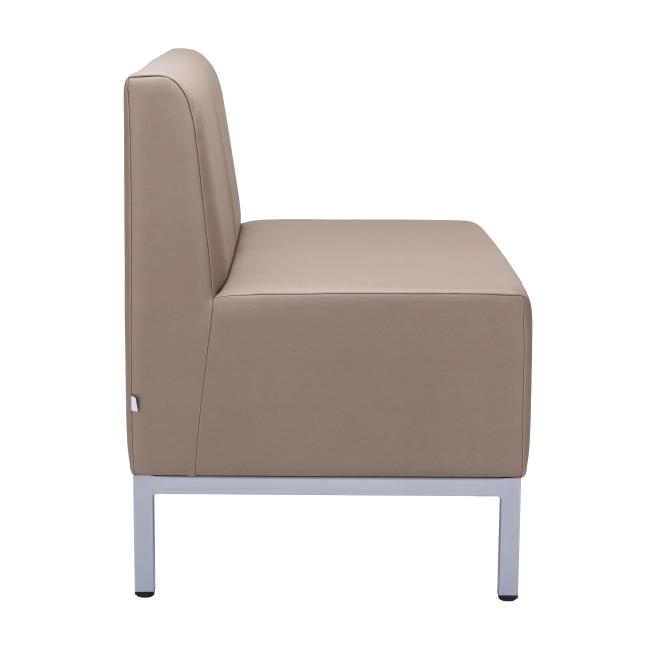 Tříkřeslo Steve, celočalouněné, š. 180 cm, zdravot. ekokůže béžová KN0020, šedá konstrukce