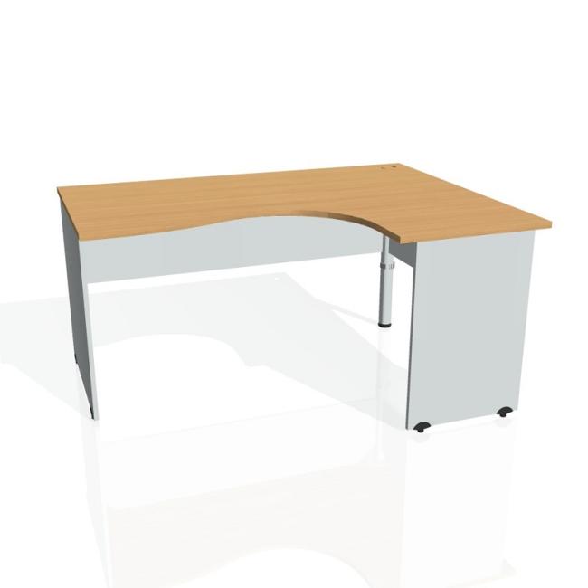 [ON016528] Pracovní stůl Gate, ergo, levý, 160x75,5x120 cm, buk/šedá
