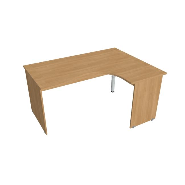 [ON016544] Pracovní stůl Gate, ergo, levý, 160x75,5x120 cm, dub/dub