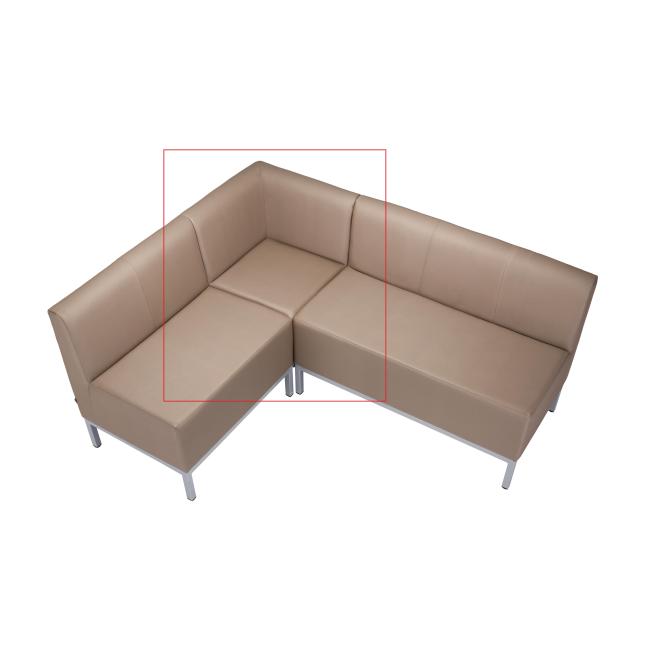 Rohový díl Steve, celočalouněné, š. 80 cm, zdravot. ekokůže béžová KN0020, šedá konstrukce