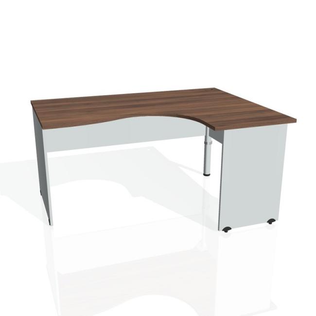[ON016578] Pracovní stůl Gate, ergo, levý, 160x75,5x120 cm, ořech/šedá