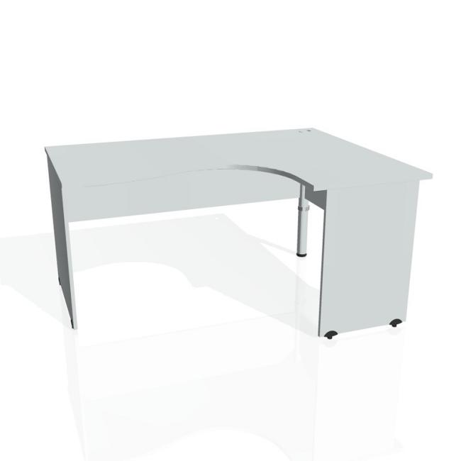 [ON016588] Pracovní stůl Gate, ergo, levý, 160x75,5x120 cm, šedá/šedá