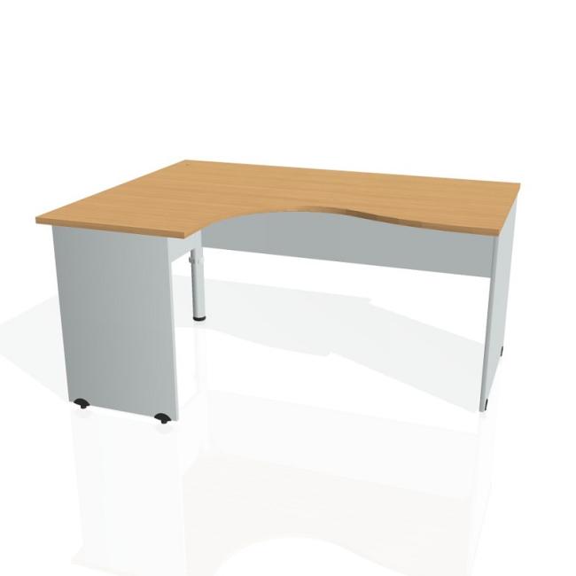 [ON016628] Pracovní stůl Gate, ergo, pravý, 160x75,5x120 cm, buk/šedá