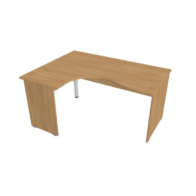 [ON016644] Pracovní stůl Gate, ergo, pravý, 160x75,5x120 cm, dub/dub