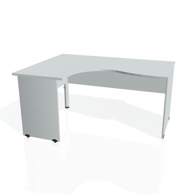 [ON016688] Pracovní stůl Gate, ergo, pravý, 160x75,5x120 cm, šedá/šedá