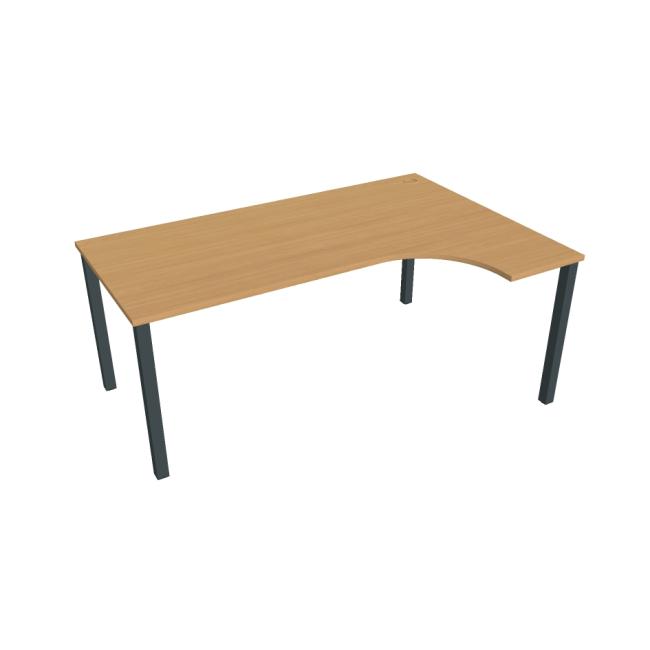 Pracovní stůl Uni, ergo, levý, 180x75,5x120 cm, buk/černá