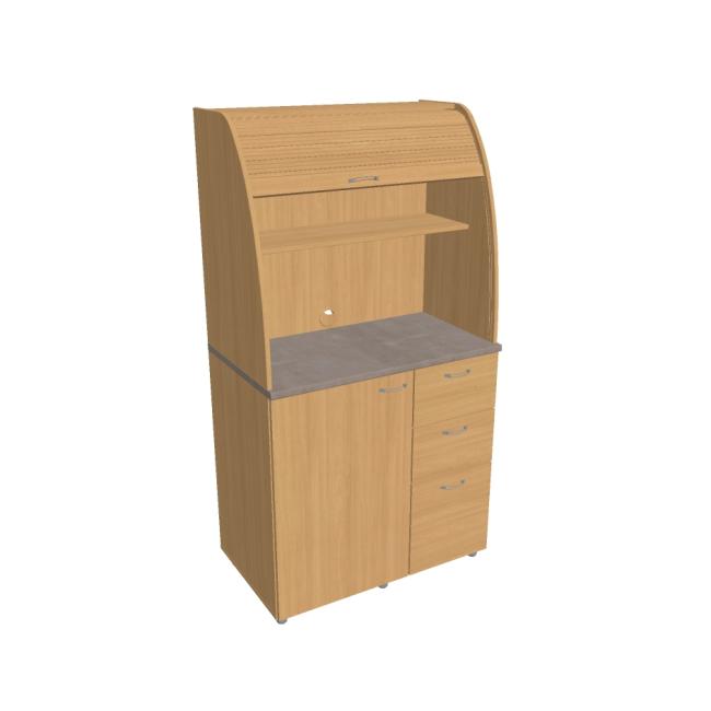 Kuchyňka s lednicí pravá, 100x189,1x60 cm, buk/buk