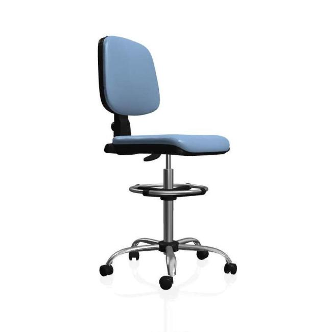 [AB201676] Zdravotnická židle EKO, extra vysoký píst, aretační kruh, zdr. ekokůže modrá KN0061