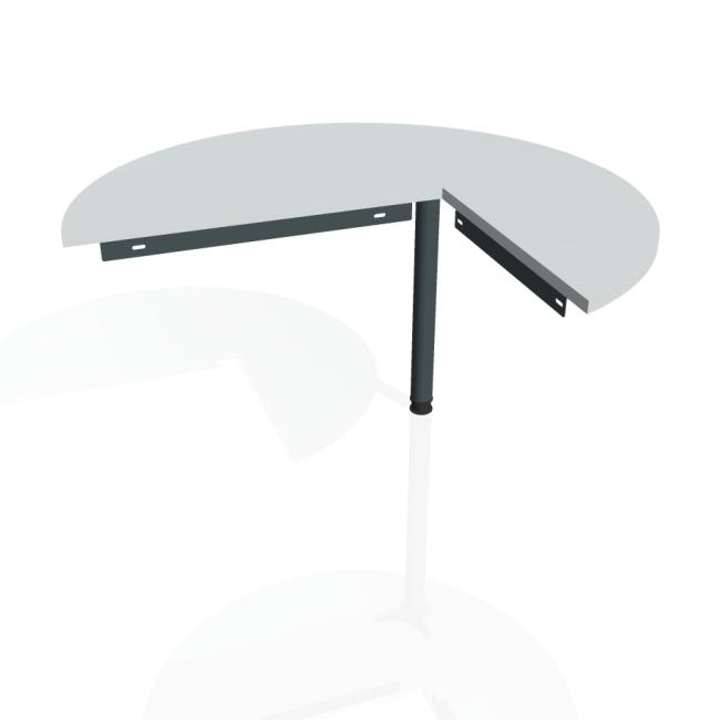 Doplňkový stůl Gate, levý, 120x75,5 cm, šedá/kov