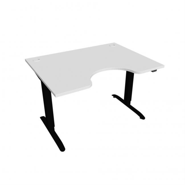 Pracovní stůl Motion Ergo, ZO, 2S, 120x70,5-120,5x90 cm, bílá/černá