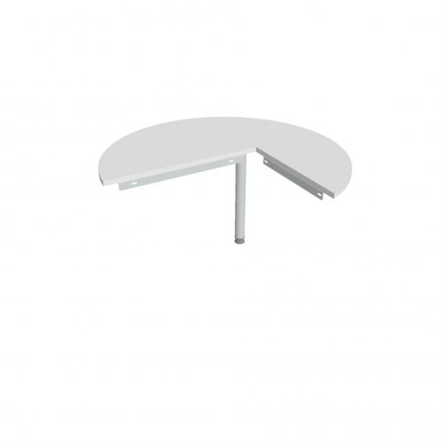 Doplňkový stůl Gate, levý, 120x75,5 cm, bílý/kov