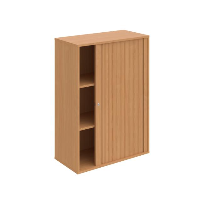 Policová skříň Drive, 80x111x40 cm, buk/buk, zámek