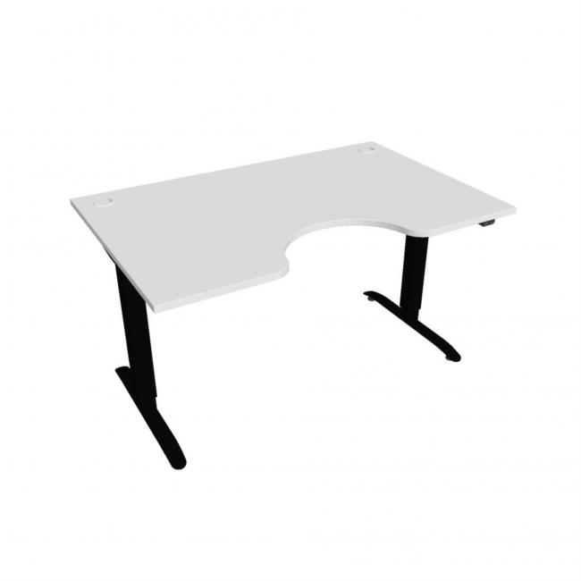 Pracovní stůl Motion Ergo, ZO, 2S, 140x70,5-120,5x90 cm, bílá/černá