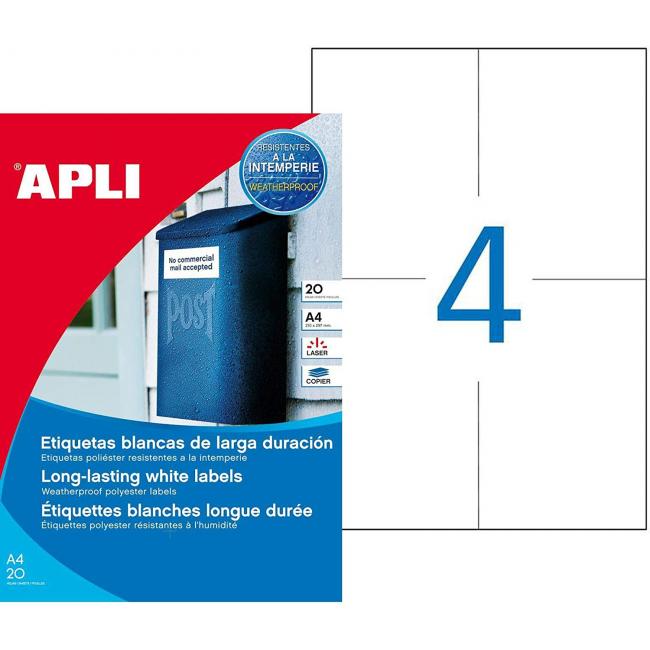 [AG001227] Etikety polyesterové 105x148mm APLI 20 archů