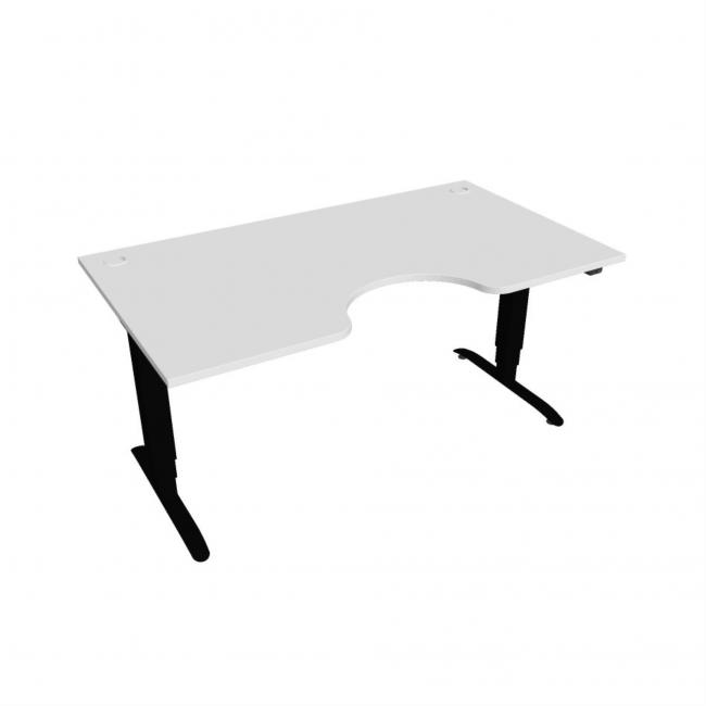 Pracovní stůl Motion Ergo, ZO, 3S, 160x61-128x90 cm, bílá/černá