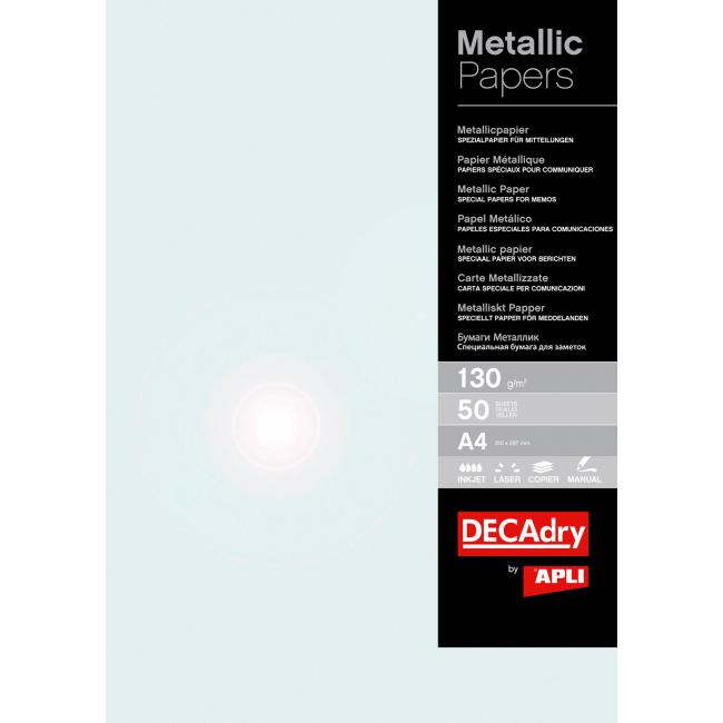 Metalický papír APLI A4 perlová, 130g, 50 archů