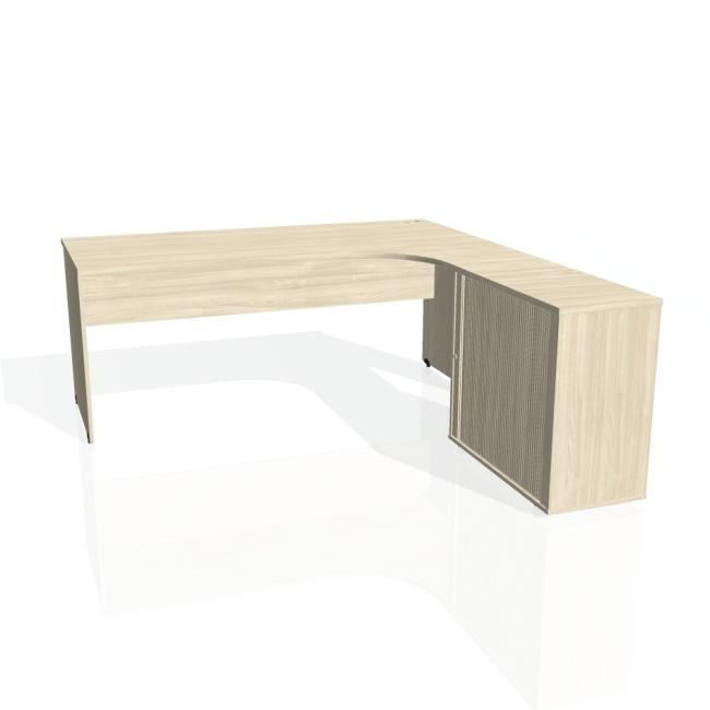 [ON180511] Pracovní stůl Gate, ergo, levý, 180x75,5x200 cm, akát/akát