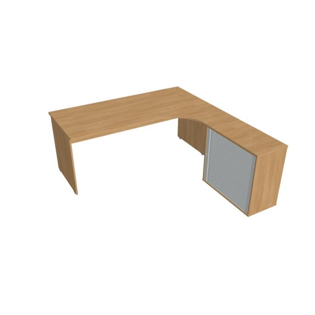 [ON180544] Pracovní stůl Gate, ergo, levý, 180x75, 5x200 cm, dub/dub