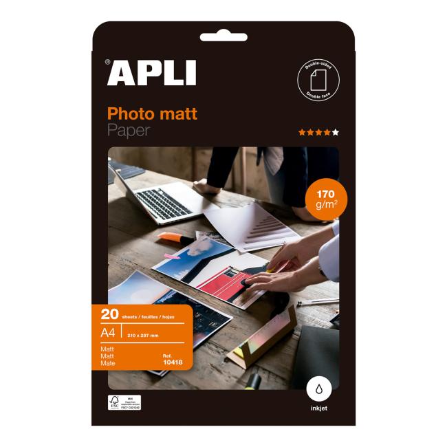 [AG010418] Fotopapír APLI A4 matný, 170g, 20 archů