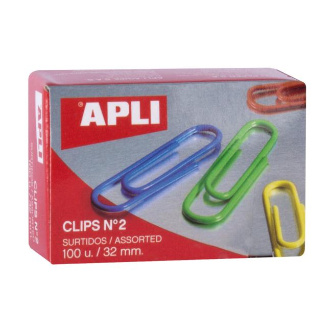 Spisové spony APLI 32mm potažené plastem barevné 32 mm 100ks