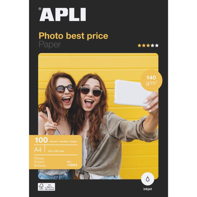 [AG011804] Fotopapír APLI A4 Best Price lesklý, 140g, 100 archů
