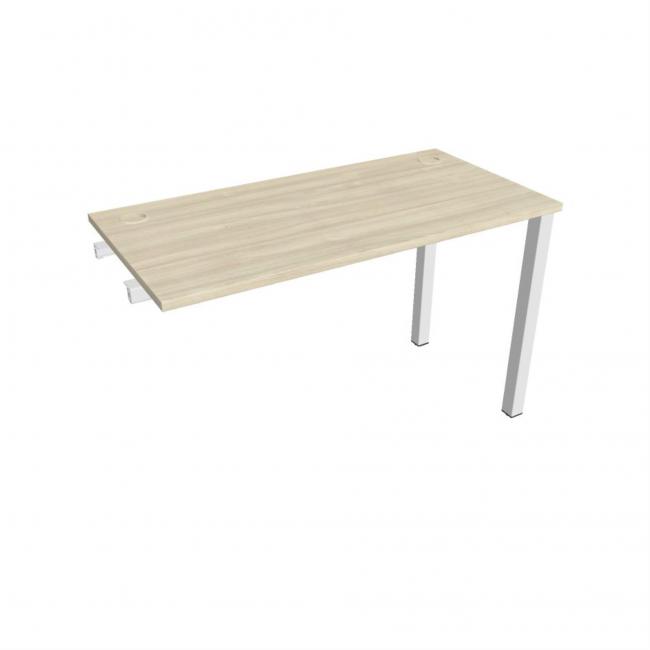 Pracovní stůl Uni k podél. řetězení, 120x75,5x60 cm, akát/bílá