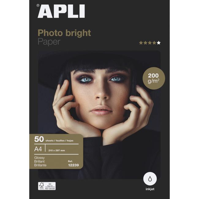 Fotopapír APLI A4 Bright, 200g, 50 listů