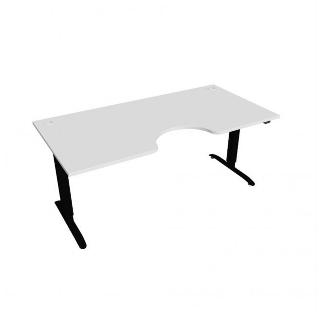 Pracovní stůl Motion Ergo, ZO, 2S, 180x70,5-120,5x90 cm, bílá/černá