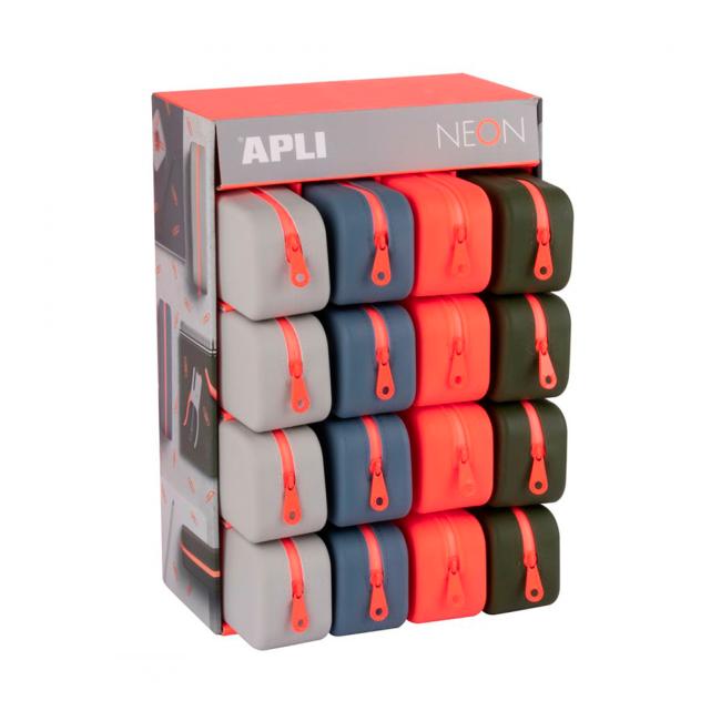 Pouzdro na pera APLI NEON silikonové, mix barev