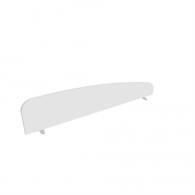 Paraván Hobis na plochu stolu, oblý, 180 cm, bílá