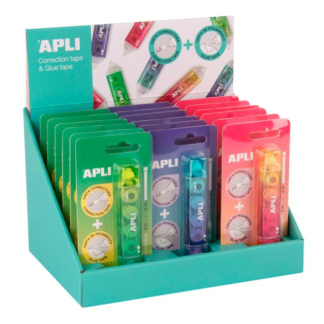 [AG020007] Korekční roller a lepidlo APLI 2v1, mix barev